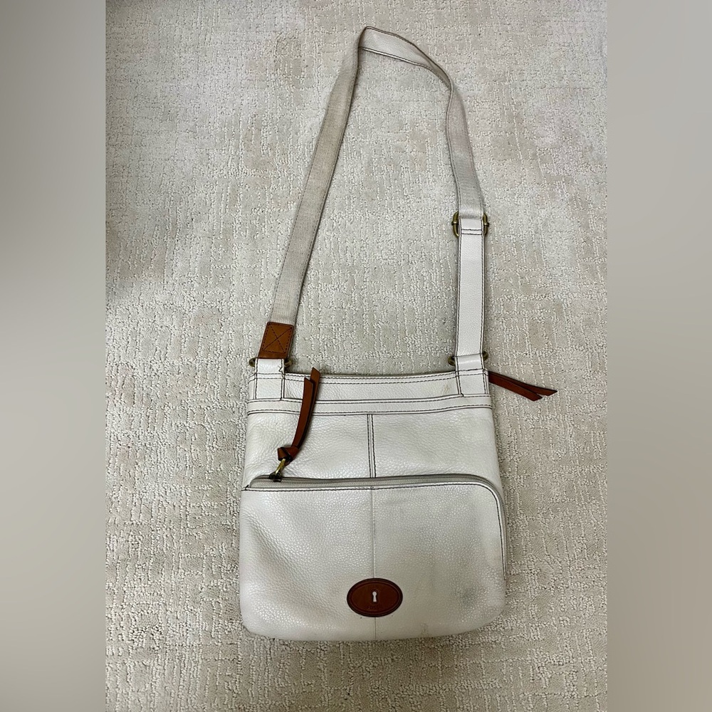 Fossil White Leather Crossbody Bag - Picture 2 of 4